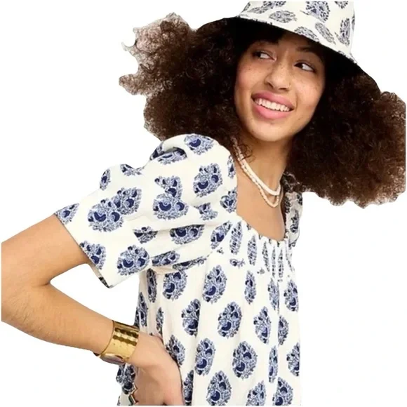 J Crew Smocked Mini Dress Size M - Picture 3 of 10